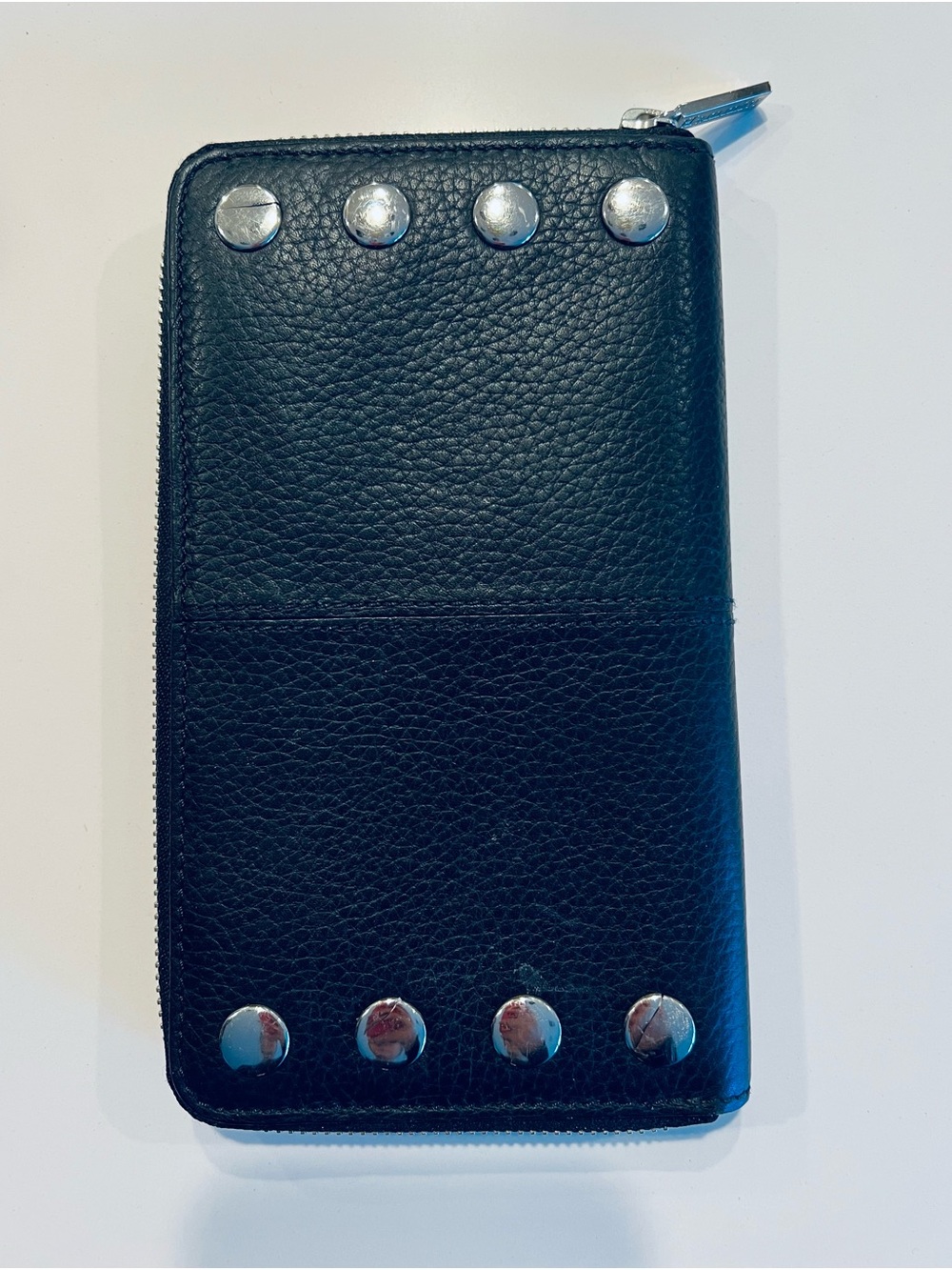 Hammitt Black Leather Zip Phone Wallet with Silver Studs - Picture 3 of 6